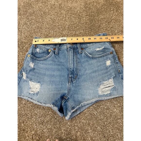 Abercrombie & Fitch relaxed denim shorts cutoff denim distressed SZ 25" - Picture 5 of 6